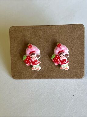 2/$15- Strawberry Shortcake Stud Earrings Handmade
